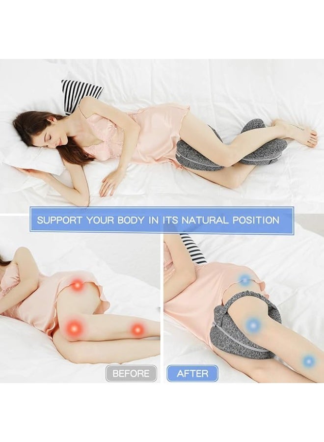 BIGTHREE Leg Pillows, Side Sleeping Pillows, Comfortable Support Legs, Knee Foam Leg Pillows, Orthopedic Wedge Contour Leg Pillows, Leg Support Cushions with Removable and Washable (Grey) - Image 5